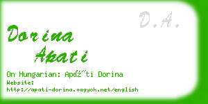 dorina apati business card